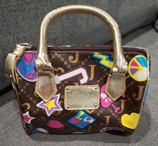 JUSTICE Girls Handbag Double Handle Mini Bucket  LOGO Zipper Cute Icons