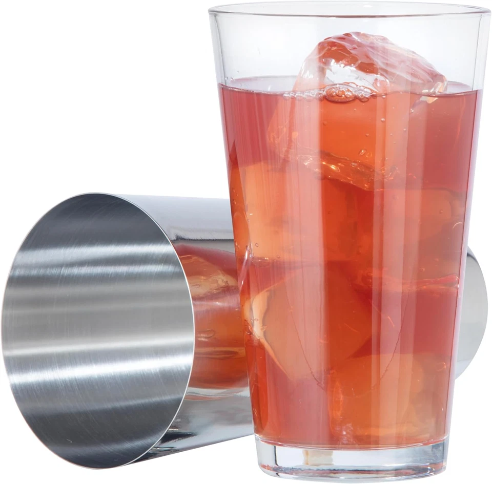 Коктейльный шейкер Boston - стекло/нержавеющая сталь, 17 унций/24 унции - классический профессиональный... - Изображение 3 из 4