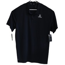 NEW Nike Polo Shirt Mens XL Black Dri FIT Golf Short Sleeve Company Logo