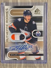 2022 SP Game Used Authentic Rookies Premium Patch Auto #181 Dylan Holloway /25