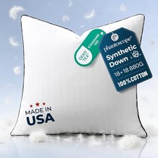 Synthetic Down Pillow Insert -8x8 Down Alternative, Ultra Soft 18x18 Inch 1