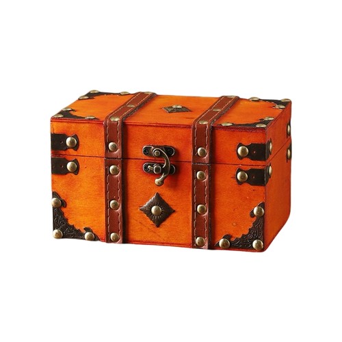 Ancient Craftsmanship Wooden Storage Chest Safety Fastening Adaptable Container - Picture 5 of 14