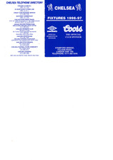 Chelsea Fixture Card 1996-1997