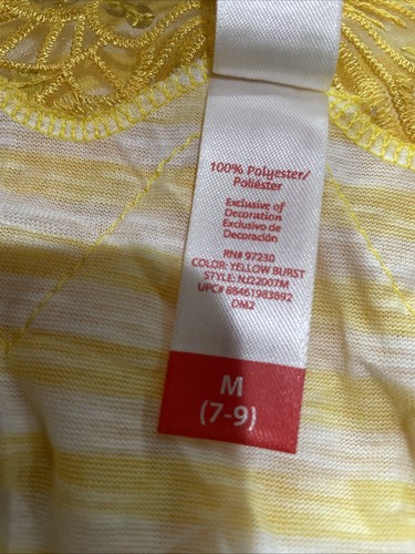 Y2K No Boundaries Butterfly, Cami Yellow White Stripes Juniors SZ M 7/9 - Picture 7 of 9