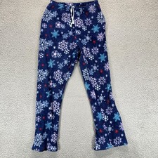 Unbranded Snowflakes Multicolor Womens M Plush Fleece Drawstring Pajama Pants