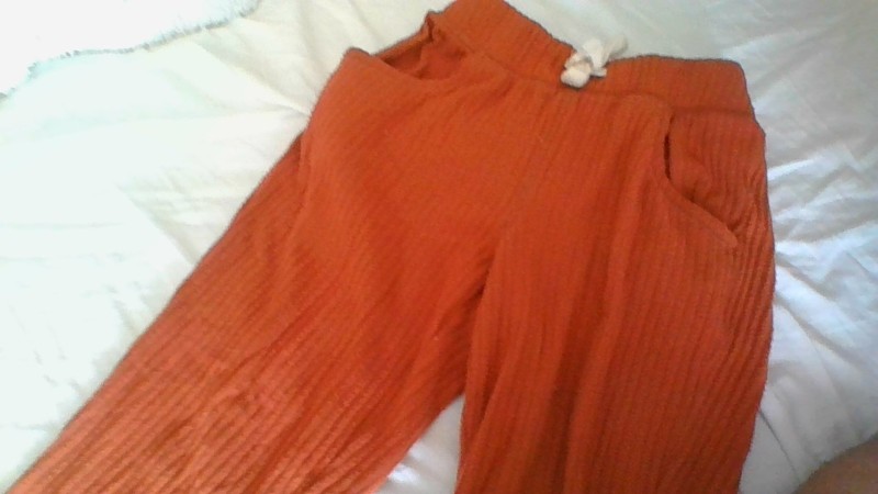 Cat & Jack Size 6 PullOn Ribbed 2-Pocket Jogger-Style Pants Abode/Rust Color 