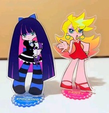 Panty And Stocking - Mini Acrylic Stand Displays - Lot Of 2 - New - Anime
