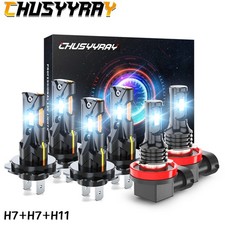 H7 H7 H11 6x 6000k Led Headlight Fog Light Bulbs For Mercedes Benz Gl450 2007-12
