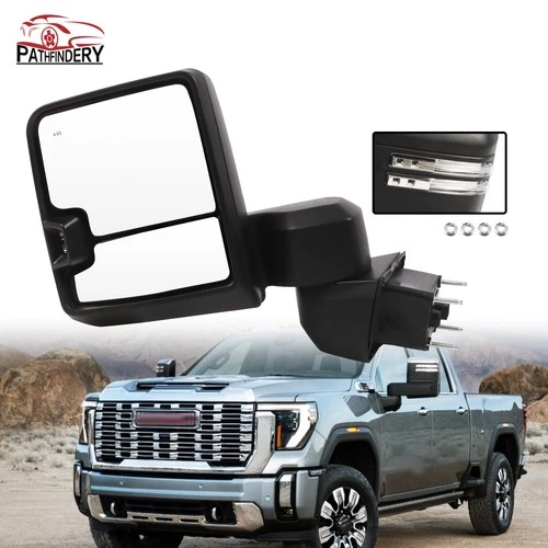 Extendable Tow Mirror For 19-24 Silverado Sierra 2500HD 3500HD Left Power Heated