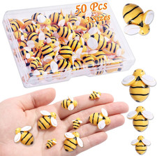 50 Pieces Tiny Resin Bees,Tiny Resin Garden Bumblebees Embellishment Bee Decors