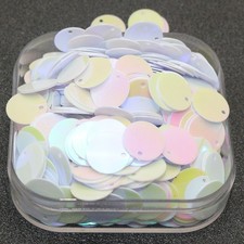 2000 White AB Flat Round loose sequins Paillettes Top Hole 10mm sewing Wedding