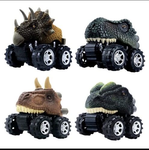 Pull Back Dinosaur Car Toys Lot of 4 - Dino Monster Machines