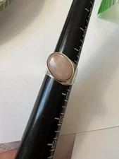 DRT Rose Pink Quartz Ring, Size 10, Wide Band, 925, Signed, Oval