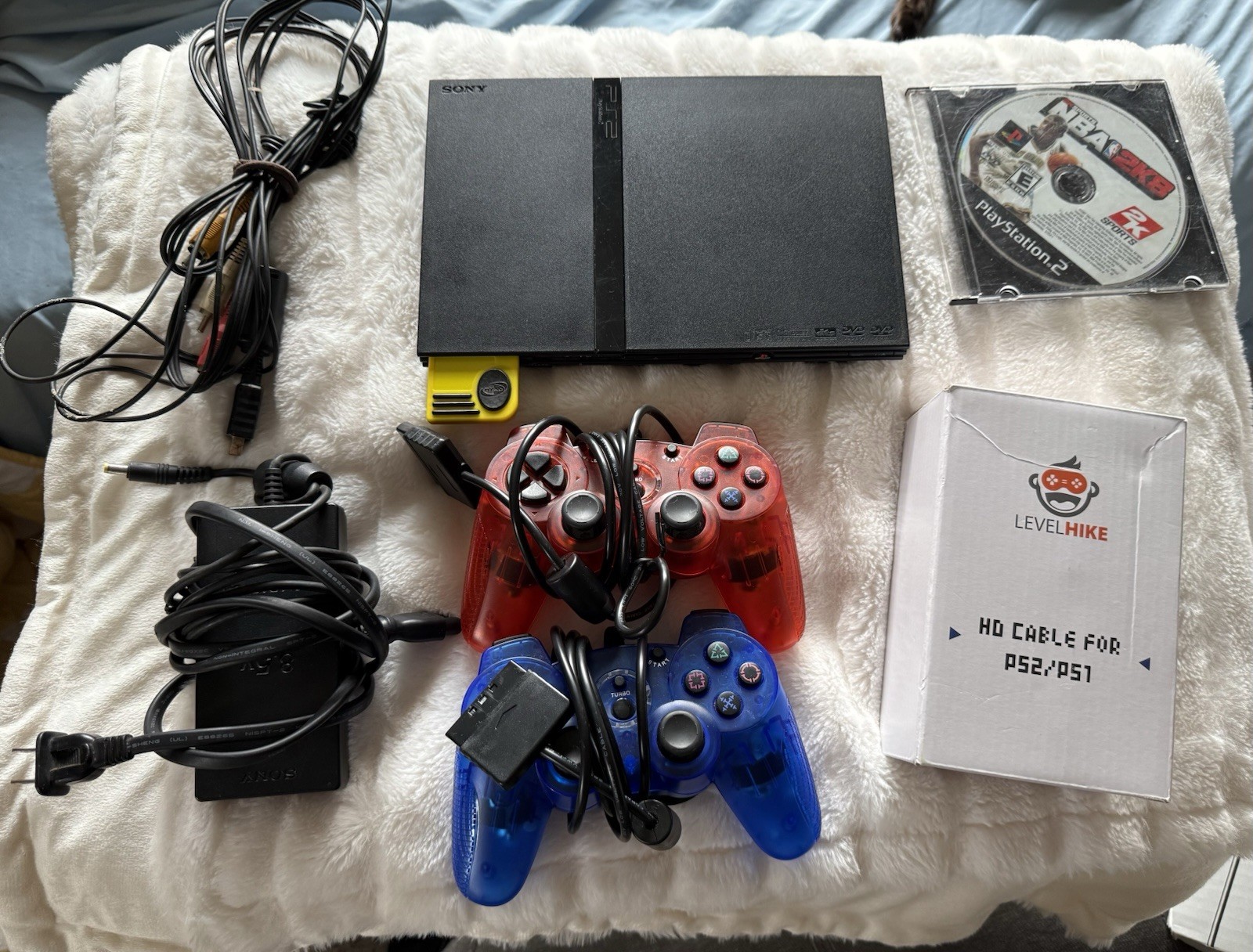 PS2 Bundle with Controllers, Memory Card & Extra Game  