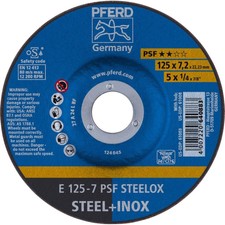Image of PFERD PSF Steelox Grinding Disc 125mm 10pcs steel stainless