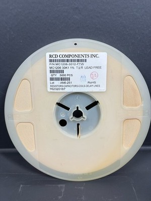 5000pcs 30.1K Ohm 1% SMD Resistors 1206 MC1206 RCD Components Chip Reel