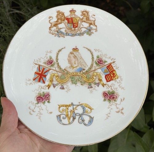 Antique Longton porcelain co Queen Victoria Diamond Jubilee commemorative plate - Picture 15 of 16