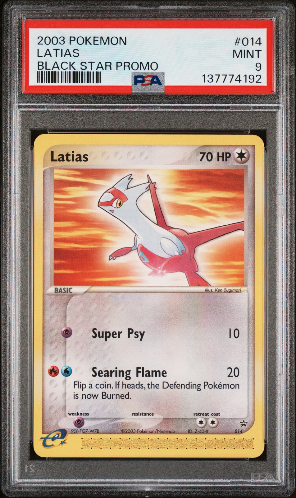 2003 POKEMON BLACK STAR PROMO #014 LATIAS PSA 9