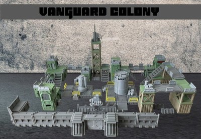 Sci-Fi Tabletop Terrain  Vanguard Colony  28 - 32mm Gebäude Zubehör Modular