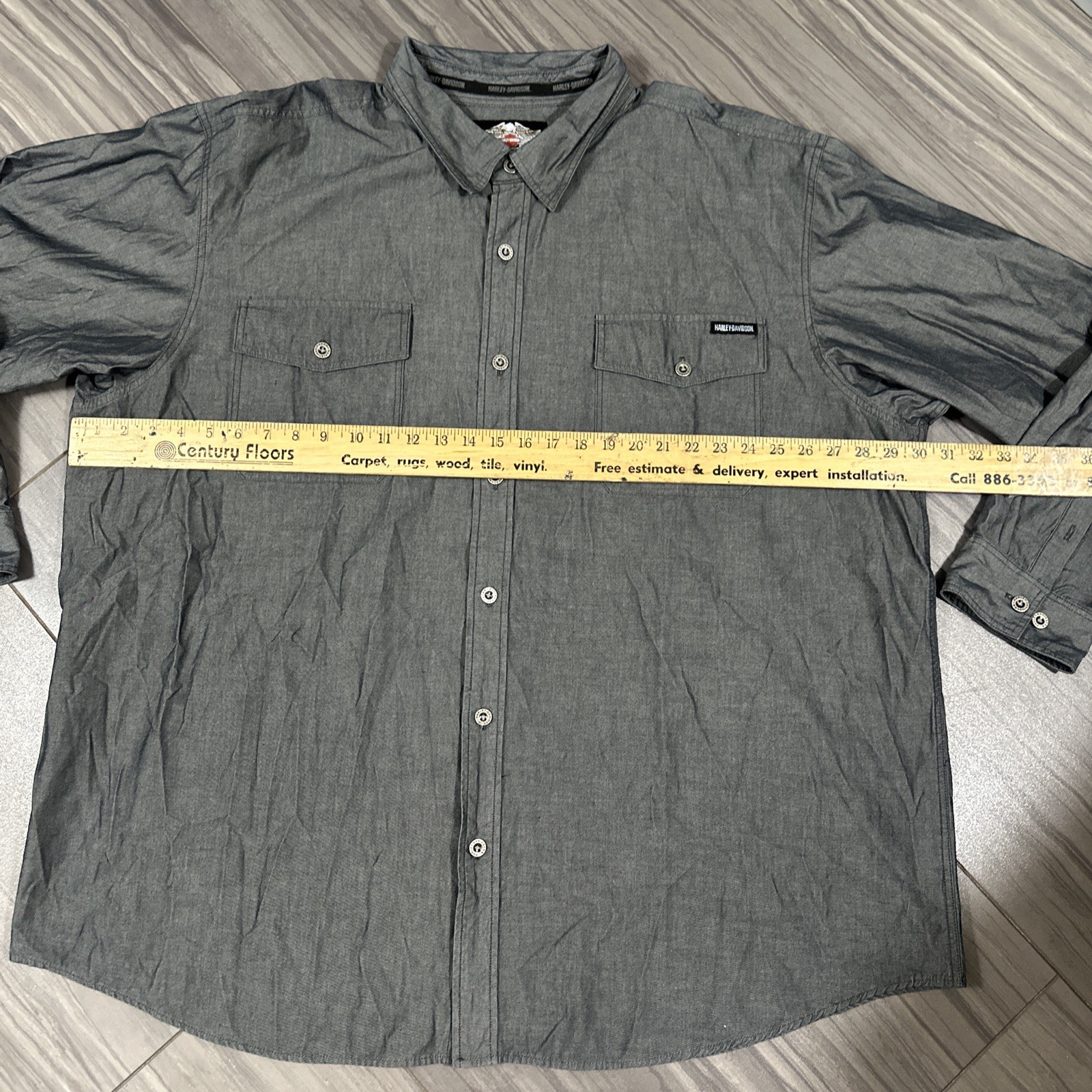 Harley Davidson Hidden Snap Button Down Long Slee… - image 13