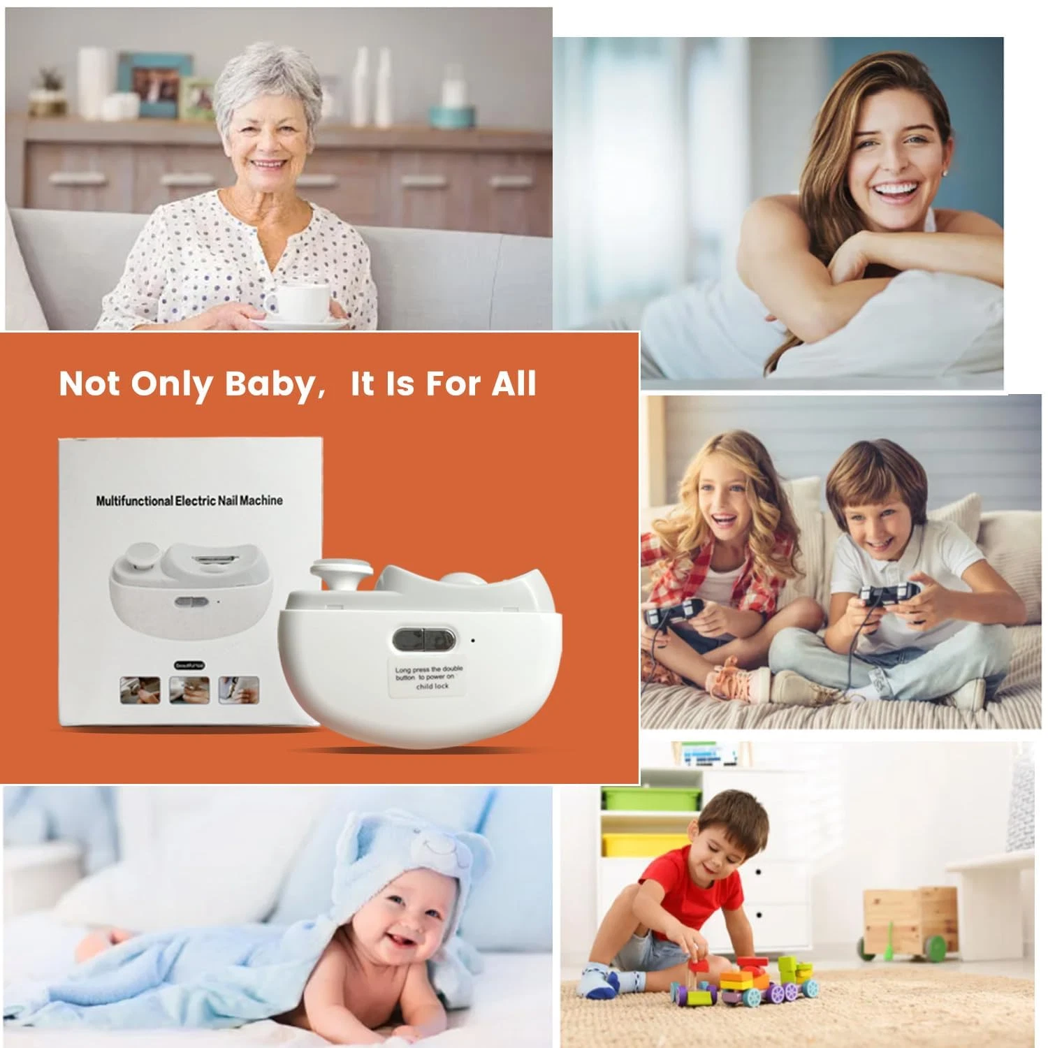 2 in 1 Electric Nail Clipper Automatic with Light Baby Clippers Polisher Speeds
Opens in a new windo