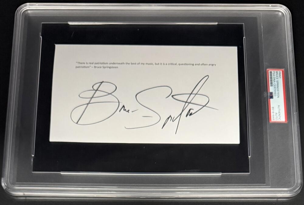 Bruce Springsteen Very Rare Signed Autograph PSA/DNA Encapsulated 7x9 Cut COA B