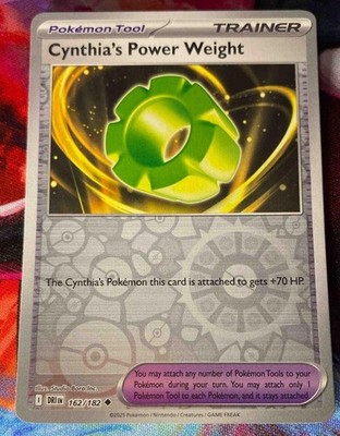 2025 Pokemon Destined Rivals Cynthia's Power Weight #162/182 Reverse Holo