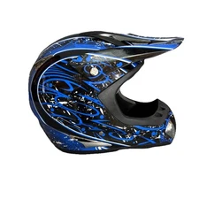 Typhoon Kylin K27 XL Adult Motocross Helmet Black/Blue/White, DOT Approved