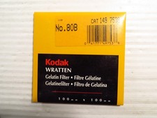 KODAK WRATTEN GELATIN FILTER 100mm x 100mm 80B cat 1497536, NEW SEALED
