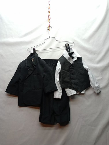 PEANUT BUTTER Collection  5 PIECE TUXEDO SUIT BLACK SIZE 2T