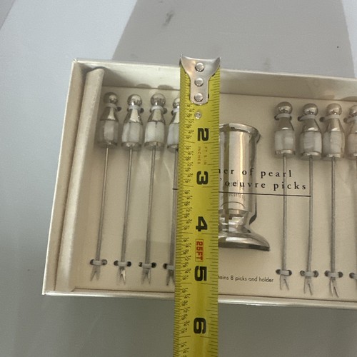 Vintage Perlmutt Hors D’oeuvre Plektren mit Halter - Bild 11 von 11