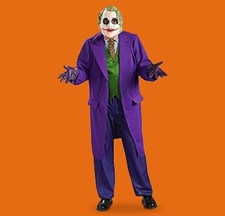 Adult Mens Licensed THE JOKER Classic Fancy Dress Costume Batman Heath... Ledger