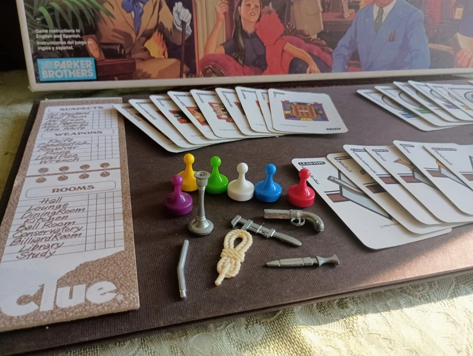 Vintage 1986 CLUE Detective Board Game Parker Brothers Murder Mystery Complete - Image 3 of 4