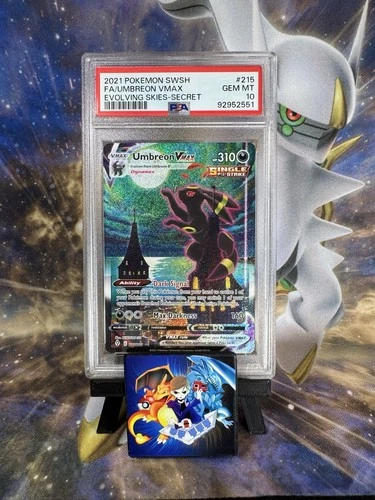 Pokémon TCG Umbreon VMAX Holo Secret Rare Card Evolving Skies 215/203 PSA 10