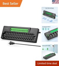 16 2 Bay AA AAA 9V Battery Charger, Fast Charging for NiMH NiCD Rechargeable ...