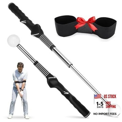 Montela Retractable Golf Swing Trainer,Right-Handed Training Aid with Grip 