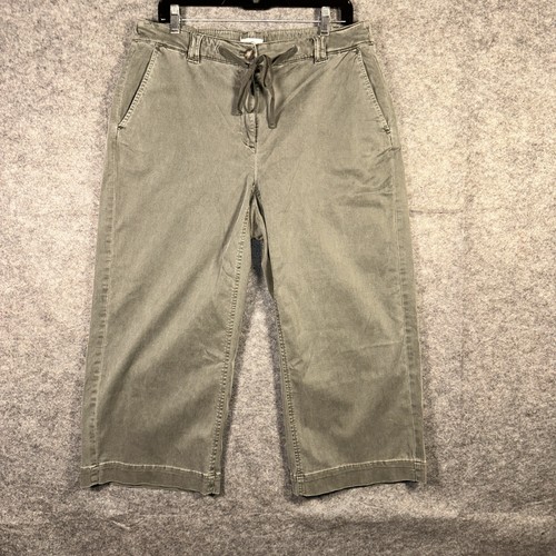 J Jill Wide Leg Crop Pants Women's Size 16 Regular Green - Imagen 3 de 5