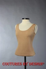St John Knits Santana Shell Top Tank Camel Sz Small NWT