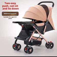Foldable Baby Stroller Lightweight Two-Way Seat Compact Travel Pram