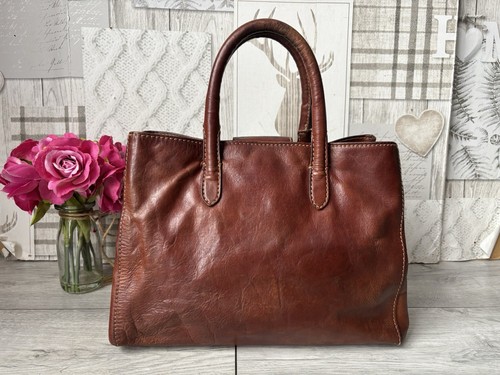 The Bridge Chestnut Brown Leather Handbag Tote Bag Grab Bag - Picture 12 of 12