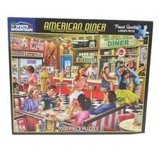 White Mountain Puzzle - AMERICAN DINER - 50's Nostalgia  - COMPLETE 1000 pieces