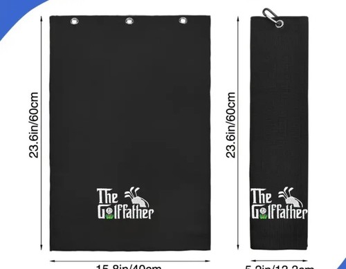 Microfiber Golf Bag Towel, Quick Dry, Waffle Texture, The Golffather Embroidery - Picture 3 of 3