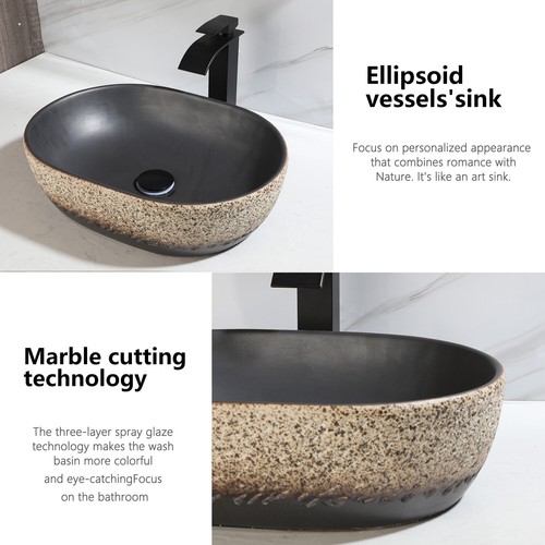 Counter Top Ceramic Basin Sink Vanity Sink Bathroom Hand Faucet Mixer Tap - Picture 8 of 8