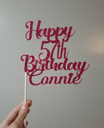 Topper de pastel de cumpleaños personalizado. Decoración de pasteles personalizada. Decoración Paty. Feliz cumpleaños - Imagen 9 de 12