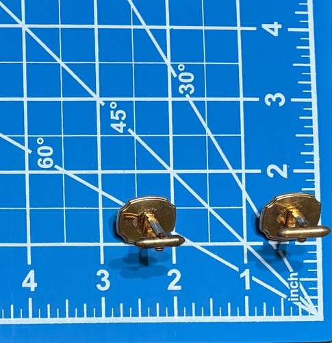 Correct Quality Vintage Cuff Links Fly Fishing Lures Gold Tone Approximately 1" - Picture 12 of 12