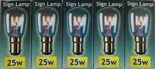 Image of 5x Crompton 25W SBC B15d 240Volt PYGMY Lamp 25 Watt Bulb SIGN