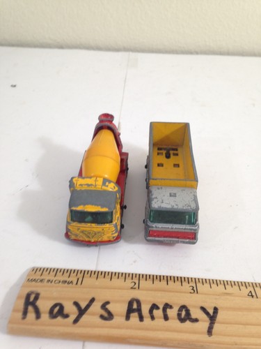 lot of 2 Lesney Matchbox trucks Concrete truck 21 Container Truck 47 England - Picture 2 of 9