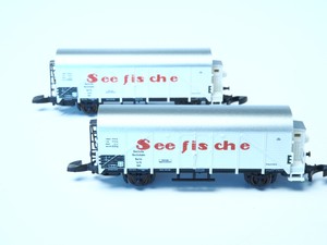 82550-Marklin-Z-Seefische-034-ocean-fish-034-reefer2-Car-Set-old-era-brakeman-039-s-cab