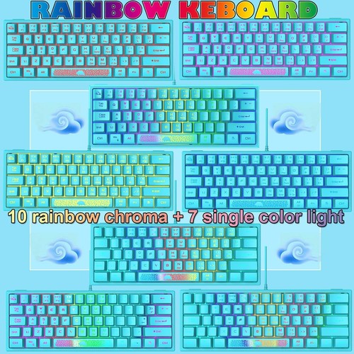 Mini Tastiera Gaming 60% Membrana Game Keyboard con Tasti Semimeccanici Compatta - Foto 5 di 25