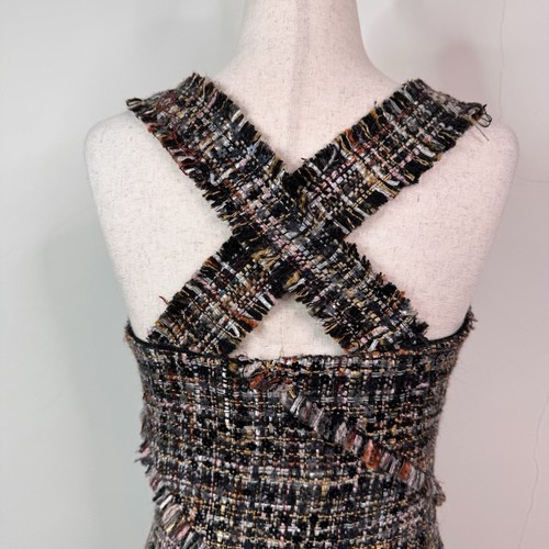 Ramy Brook Tweed Mini Dress Indra Sequin Academia Size 2 Square Neckline - Picture 8 of 19